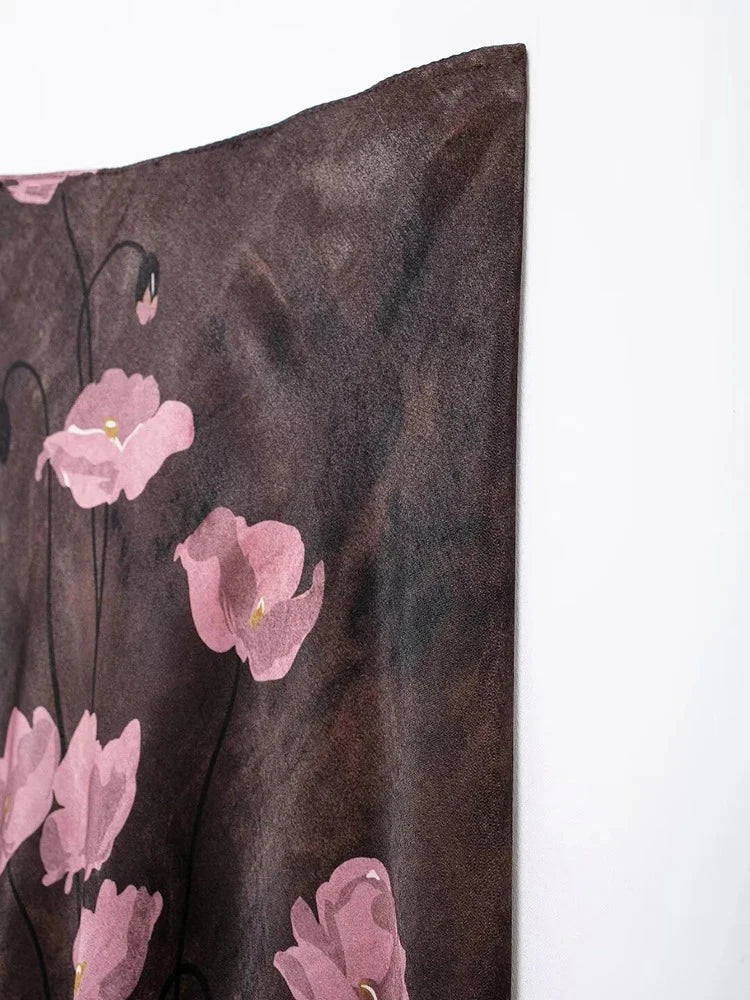 Women's Fashion 2024 Autumn New Retro Printed Textured Half-body Skirt Elegant temperament versatile party half-body skirt