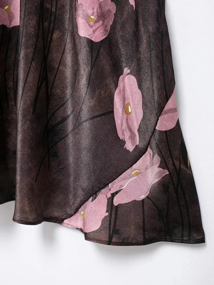 Women's Fashion 2024 Autumn New Retro Printed Textured Half-body Skirt Elegant temperament versatile party half-body skirt