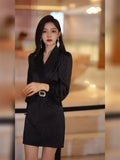 2025 Autumn New Fashionable Dress for Women Shiny Waist-hugging Slim Suit Skirt