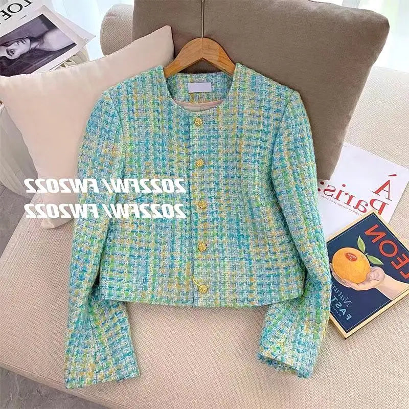 Fashion Jacket for Women 2025 New Spring and Autumn Temperament Tweed Braided Short Versatile Top